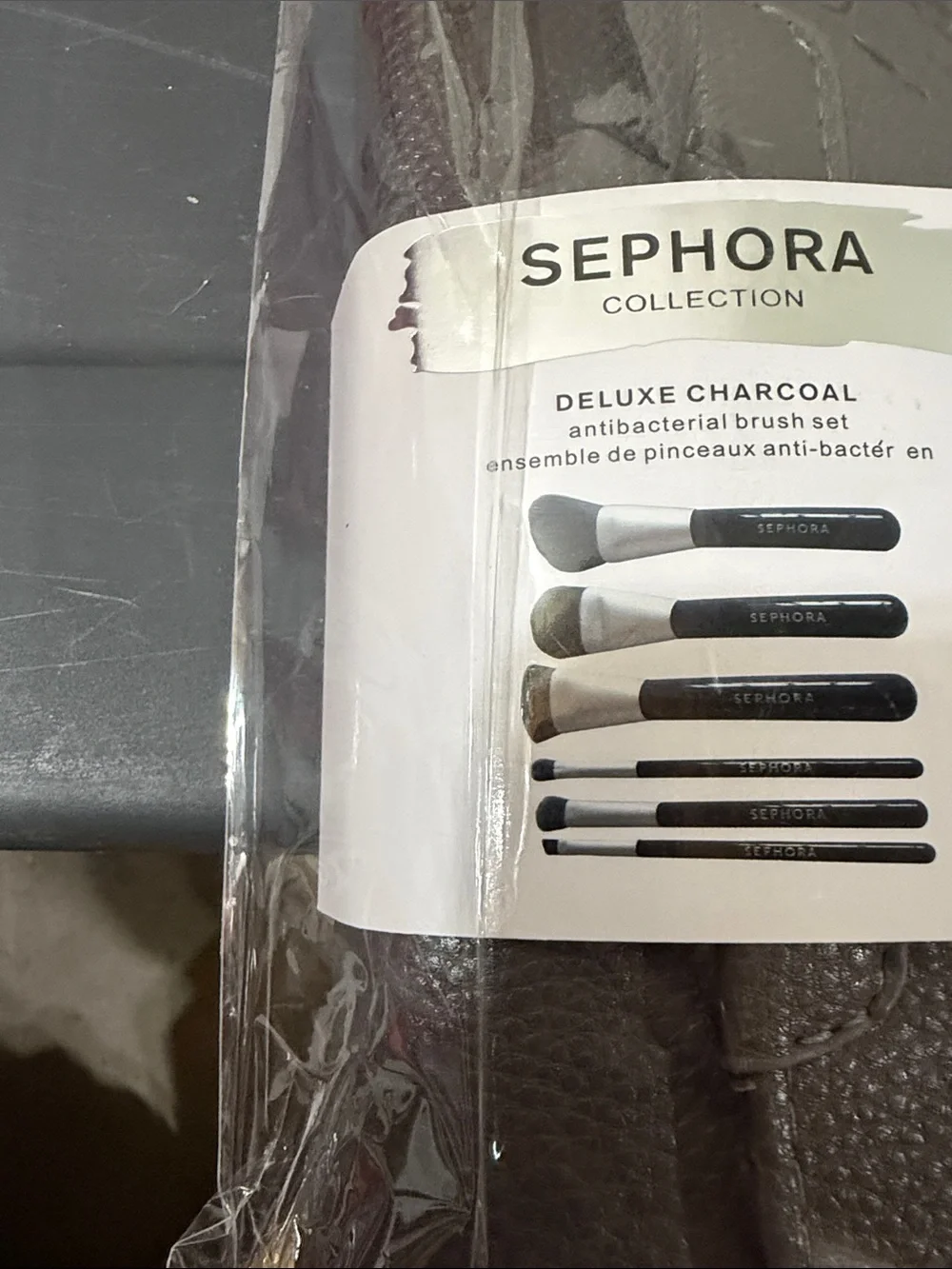 Sephora Collection Deluxe Charcoal Brush Set with Brown Case
